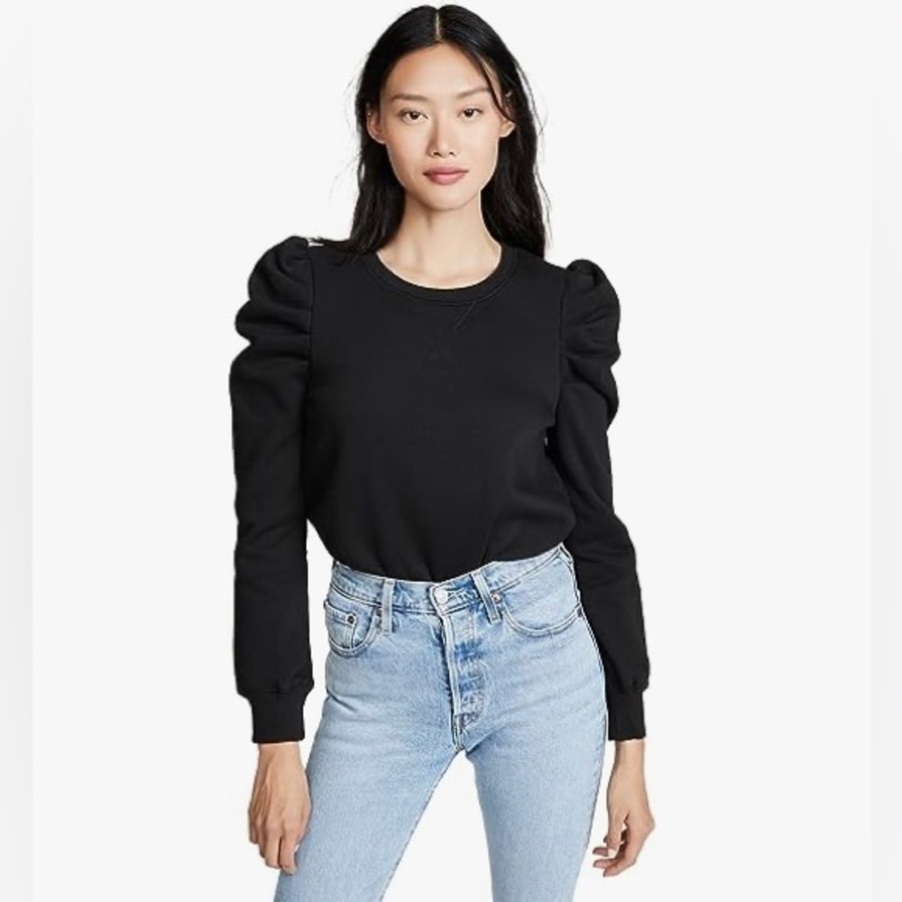 Rebecca Minkoff Puff Sleeve Black Sweatshirt